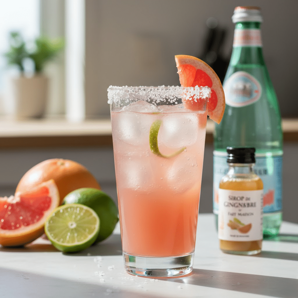 Mocktail Virgin Paloma Épicé pamplemousse gingembre