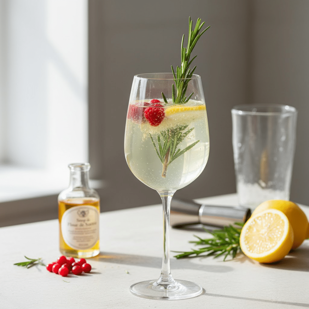 Mocktail Floral Romarin Fleur de Sureau élégance