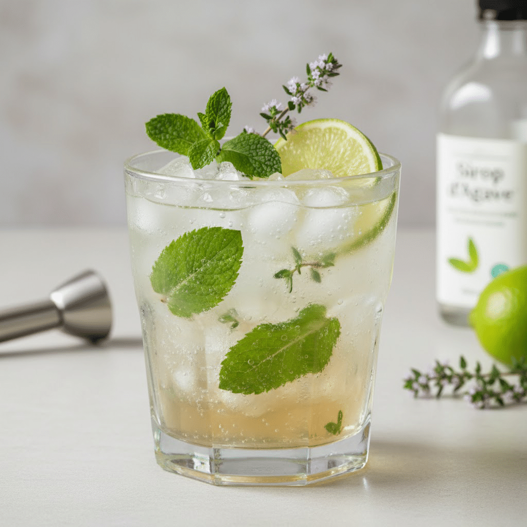 Mocktail No-Jito Provençal thym menthe citron vert